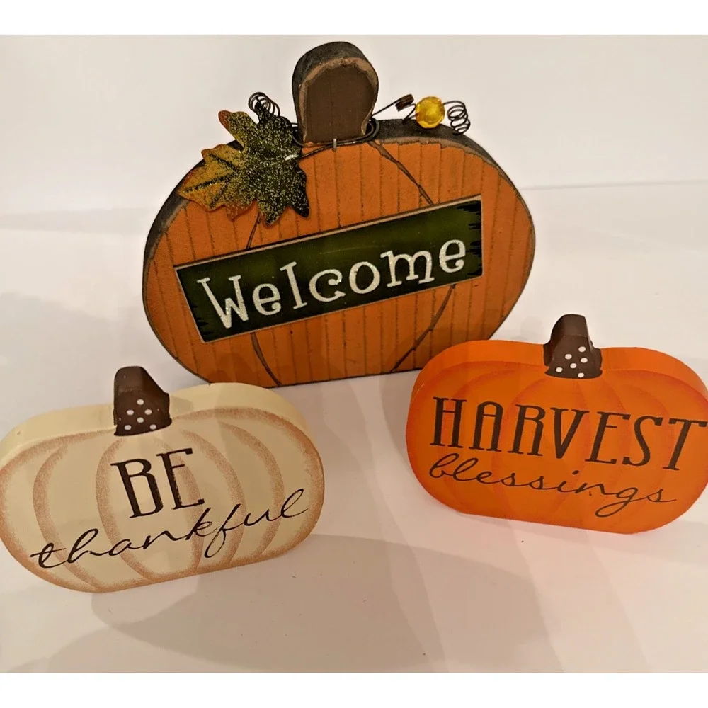 Fall Harvest Wooden Pumpkins